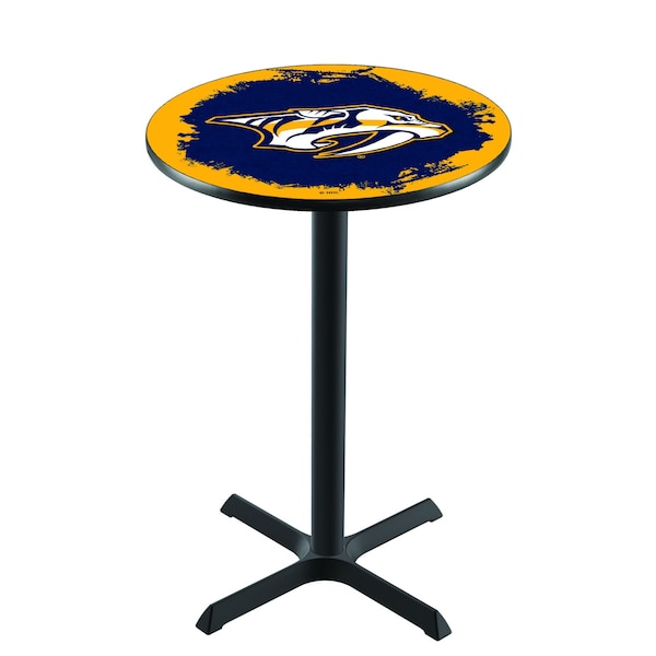 42" Blk Wrinkle Nashville Predators Pub Table